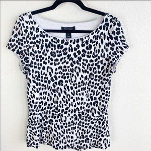 White House Black Market Animal print Peplum top!